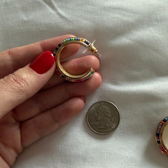 SUGARFIX by BaubleBar Beaded Hoop Earrings - Picture 3 of 3